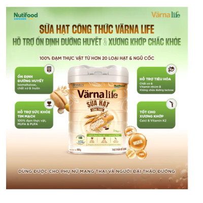 Thực phẩm bổ sung sữa hạt công thức Varna Life 800g