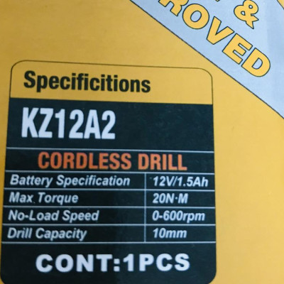 MÁY KHOAN PIN 12V HỘP NHỰA KAZAKI KZ12A2 (2 PIN, 1 SẠC)- HÀNG CHÍNH HÃNG