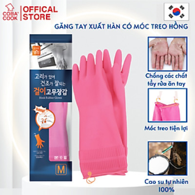 Găng Tay Cao Su Tự Nhiên Hàn Quốc Có Móc 37cm