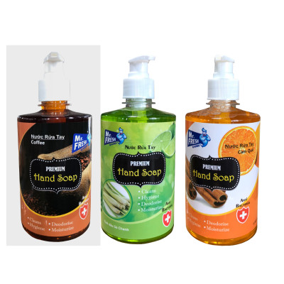 Combo 2 chai nước rửa tay Hand Soap 500ml Hương Cam Quế Và ,Xả Chanh