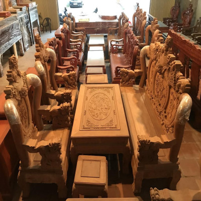 Bàn Ghế Nghê Phượng Gỗ Gõ Đỏ