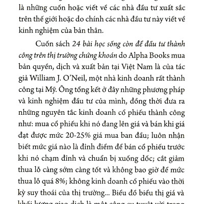 24 Bài Học Sống Còn Để Đầu Tư Thành Công Trên Thị Trường Chứng Khoán ( tặng kèm bookmark Tuyệt Đẹp )