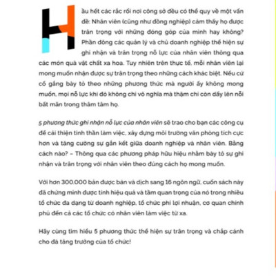 Sách 5 Phương Thức Ghi Nhận Nỗ Lực Của Nhân Viên