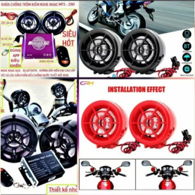 BỘ 2 LOA NGHE NHẠC KẾT NỐI BLUETOOTH KIÊM CHỐNG TRỘM LẮP XE MÁY XE ĐIỆN MẪU MỚI CHẤT LƯỢNG 