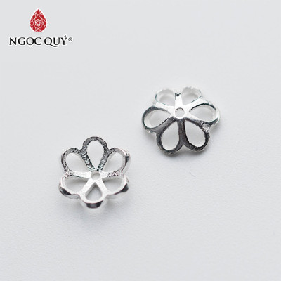 Combo 11 cái charm bạc chụp hạt hoạ tiết hoa văn - Ngọc Quý Gemstones