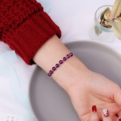 Vòng tay đá thạch anh tím phối charm ống bạc mệnh hỏa, thổ - Ngọc Quý Gemstones