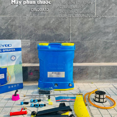 MÁY PHUN THUỐC CHẠY ĐIỆN 20L DEWOO DW20A12- HÀNG CHÍNH HÃNG