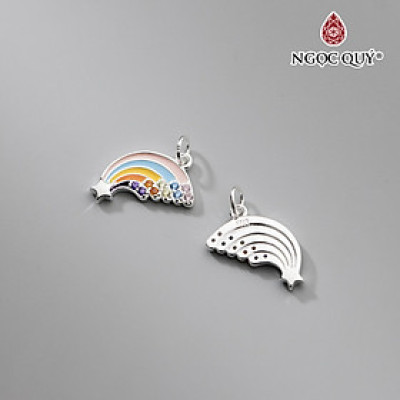 Charm treo hình cầu vồng đính đá - Ngọc Quý Gemstones