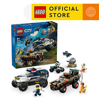 LEGO CITY 60449 Đồ Chơi Lắp Ráp Truy Đuổi Cảnh Sát Xe Địa Hình (467 chi tiết)