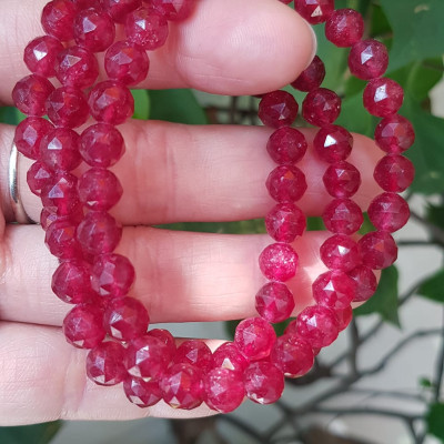 Vòng tay phong thuỷ may mắn mới đá Thạch anh dâu hồng điều đậm giác ánh sáng đẹp quấn tay kiểu 3 vòng Size hạt 7mm Vòng thạch anh dâu giác tự nhiên đậm màu điều rất đẹp Vòng chuẩn hợp nữ mệnh hoả mệnh thổ quà tặng phụ nữ quý chị đeo may mắn đẹp ạ