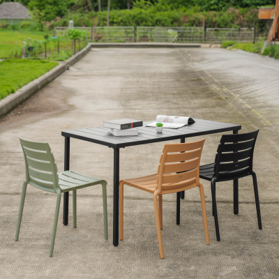 Ghế ăn ngoài trời bằng nhựa cao cấp, đúc nguyên khối, có tựa lưng - Cobihome