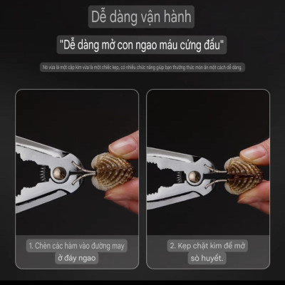 combo 2 x Dụng Cụ Tách Sò Huyết Inox Cao Cấp Bền Đẹp