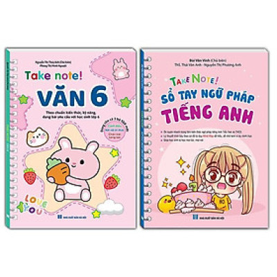 Sách - Take Note - Văn 6 + Take Note - Sổ Tay Ngữ Pháp Tiếng Anh - Bìa Hồng - Minh Thắng