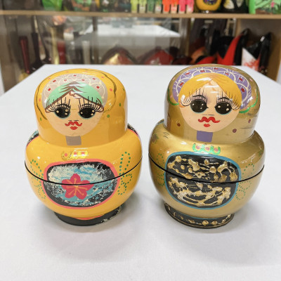 Bộ 3 Búp bê Nga sơn mài cao cấp Thanh Bình Lê quà tặng ý nghĩa, trang trí bàn, kệ, tủ, nhà cửa, văn phòng, đựng trang sức