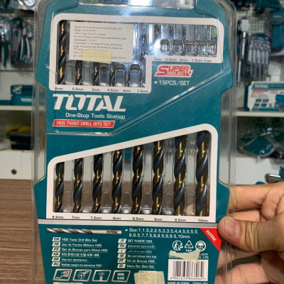 BỘ MŨI KHOAN KIM LOẠI HSS 19 CHI TIẾT 1-10MM TOTAL TAKSDB9195