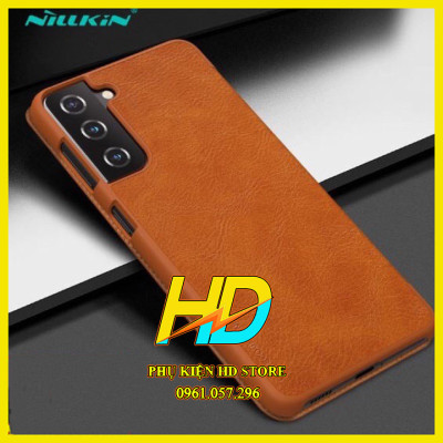 Bao Da Hiệu Nillkin Da Thật Cho Samsung Galaxy S21 FE Cao Cấp Có Ngăn Đựng Thẻ - Hàng Chính Hãng