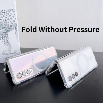 Ốp lưng chống sốc trong suốt hỗ trợ sạc Maqsafe cho Samsung Galaxy Z Fold 3 / Z Fold 4 hiệu Likgus Maqsafe Magetic Case siêu mỏng 1.5mm, độ trong tuyệt đối, chống trầy xước, chống ố vàng, tản nhiệt tốt - hàng nhập khẩu