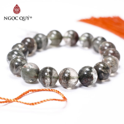 Vòng thạch anh ưu linh rêu 13mm mệnh hỏa, mộc - Ngọc Quý Gemstones