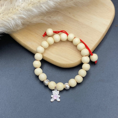 Vòng Tay Cho Bé 100% Gỗ Dâu Tằm Mix Charm Bạc 925 BẠC HIỂU MINH LTE562