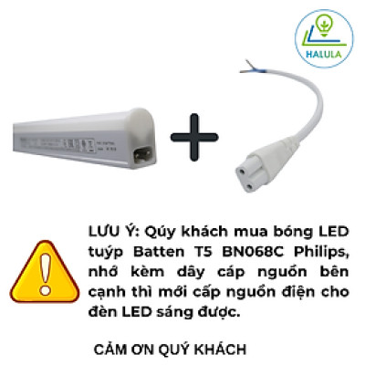 Bộ máng đèn LED 1.2 mét ánh sáng trung tính 14W + Cáp nguồn Philips