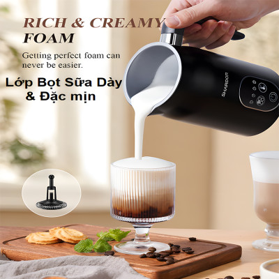Máy đánh sữa tạo bọt cà phê, ca cao 4 trong 1 thương hiệu Anh Quốc Shardor MF0802 công suất 500W - Hàng chính hãng