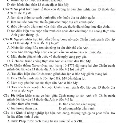 Đề Kiểm Tra, Đánh Giá Lịch Sử 8 Theo Chủ Đề (Biên Soạn Theo Chương Trình GDPT Mới) _HA