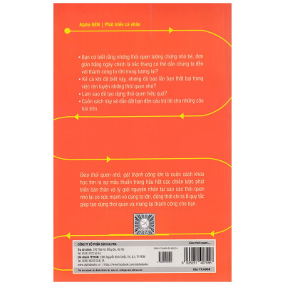 Gieo Thói Quen Nhỏ, Gặt Thành Công Lớn (*** Sách Bản Quyền ***)