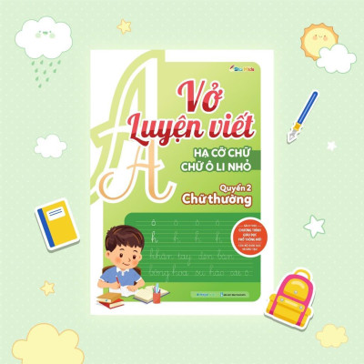 Sách - Vở Luyện Viết Hạ Cỡ Chữ - Chữ Ô Li Nhỏ - Quyển 2 - Chữ Thường - Megabook