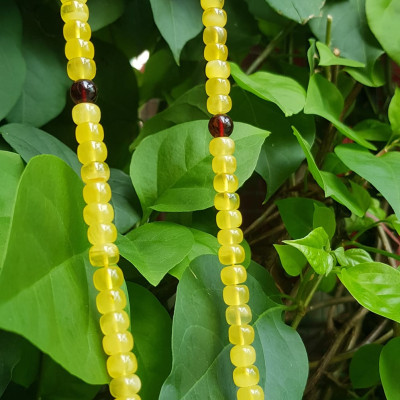 Sợi Dây Chuỗi Đeo Cổ Hổ Phách Bánh Xe Vàng Anh trang sức phong thủy quý hiếm sang đẹp 7mm 100% qua sự hóa thạch nhựa cây thông cổ đại quý giá và có giá trị cao  Rất hợp mệnh kim, thổ, thủy tốt sức khỏe,may mắn khó có loại đá nào sánh kịp ạ