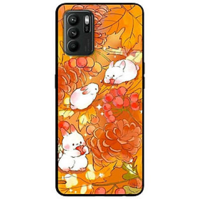 Ốp lưng cho Oppo Reno 2Z - 2F - Reno 6Z - Reno 7Z 5G - 8Z 5G - Reno 8T 4G - Reno 8T 5G - Thỏ Nền Cam - Hàng Chính Hãng