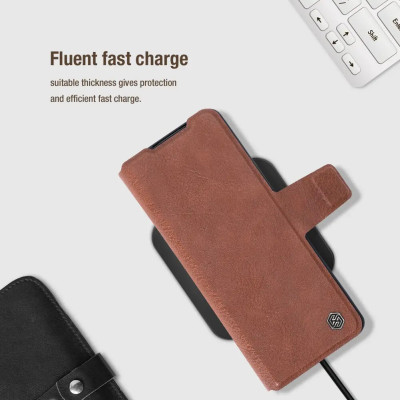 Bao Da Chống Sốc Cho Samsung Galaxy Z Fold 5/ Z Fold 6 với Ngăn Đựng S-Pen - Nillkin Aoge Leather Cover Case có ngăn đựng S-Pen hiệu Nillkin (bảo vệ máy cực tốt, chất liệu da thật cao cấp, thiết kế thời trang cá tính) - Hàng nhập khẩu