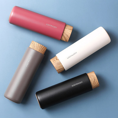 Bình giữ nhiệt Lock&Lock Flat 400ml màu đen LHC4227BLK - Hàng chính hãng, có khay lưới lọc trà, nắp nhựa kiểu gỗ - JoyMall