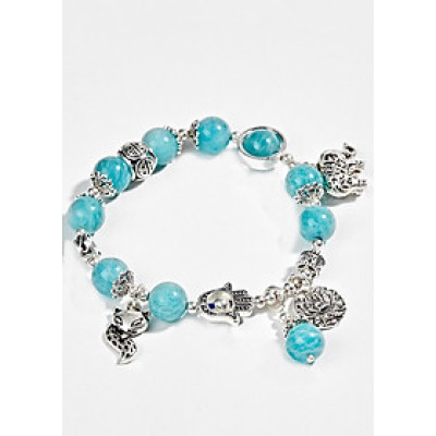 Vòng Đá Amazonite Phối Charm Bạc (9mm) Ngọc Quý Gemstones