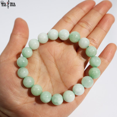 Vòng tay đá cẩm thạch Myanmar 10mm hợp mệnh Thổ, Mộc