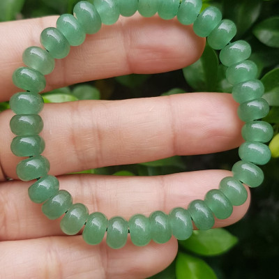 Vòng tay nữ đá thạch anh xanh đồng tiền bánh xe may mắn đẹp Vòng size hạt 8mm Hợp nữ mệnh mộc mệnh hoả mệnh thuỷ  đeo xinh đẹp may mắn tài lộc 