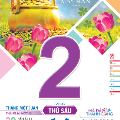 Lịch Tết 2026 - Lịch Bloc Siêu Cực Đại Đặc Biệt (38X54Cm)