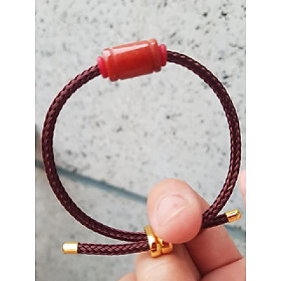 Vòng Tay Nữ Lu Trúc ĐỎ Dây Nâu Đậm Sang Kiểu Xinh  Chất Liệu Đá Cẩm Thạch Tự Nhiên màu đỏ chiến thắng  Dành cho tất cả Nữ mệnh Hỏa nữ mệnh Thổ đeo tốt đẹp ạ