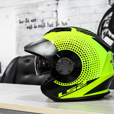 Mũ Bảo Hiểm 3/4 Hai Kính LS2 OF570 Verso