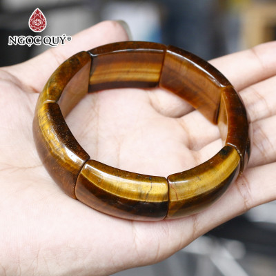 Vòng bản đá thạch anh mắt hổ vàng nâu 33x20x10mm mệnh thổ, kim - Ngọc Quý Gemstones