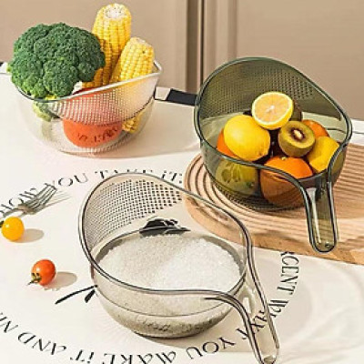 [KoSuyTu] Ca, Gáo Có Lỗ Ráo Nước Bằng Nhựa Trong Suốt - Vo Gạo, Rửa Trái Cây, Lọc Cái... - Kích Thước 24x20x13cm