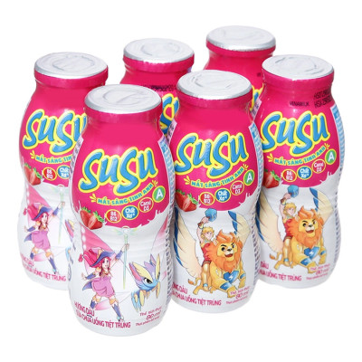 Sữa chua uống hương dâu Vinamilk Susu - Thùng 48 chai 80ml