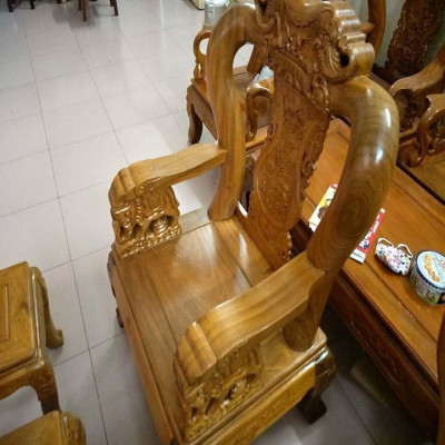 bộ bàn ghế quốc voi gỗ lim nam phi