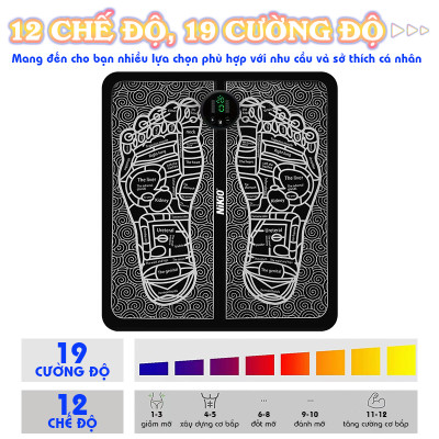 Thảm massage chân xung điện Nikio NK-106 - Massage huyệt đạo bàn chân, lưu thông máu huyết