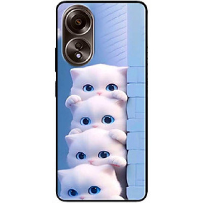 Ốp lưng cho Oppo A36 - A60 4G - A74 - A76 - Oppo A95 4G - A96 4G - Bốn Chú Mèo Trắng - Hàng Chính Hãng