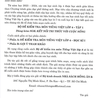 Bộ Đề Kiểm Tra Môn Tiếng Việt Lớp 4 - Tập 1 (Dùng Kèm SGK Kết Nối Tri Thức Với Cuộc Sống)_HA