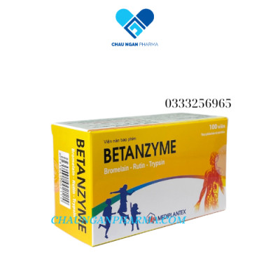 Viên uống BETANZYME hạn chế tạo huyết khối - giảm phù nề Hộp 100 viên – Mediplantex – Châu Ngân Pharma