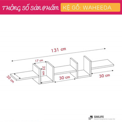 Kệ gỗ trưng bày kiểu dáng nhỏ gọn SMLIFE Waheeda