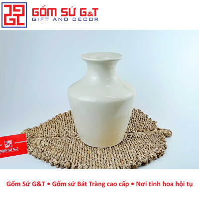 Lọ hoa vai vuông vẽ cúc họa mi Gốm Sứ G&T