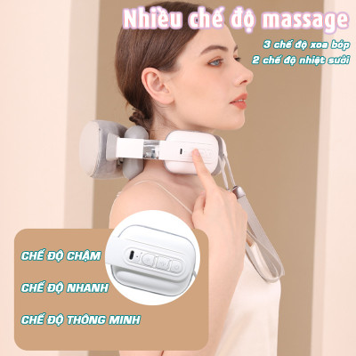 Máy massage cổ vai gáy pin sạc Nikio ST-321 - Công nghệ xoa bóp kết hợp chườm nóng giảm đau nhức cổ