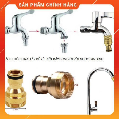 Bộ dây vòi xịt nước ️ , tăng áp 3 lần, loại 7m, 10m 206701-3 đầu đồng,cút,nối vàng